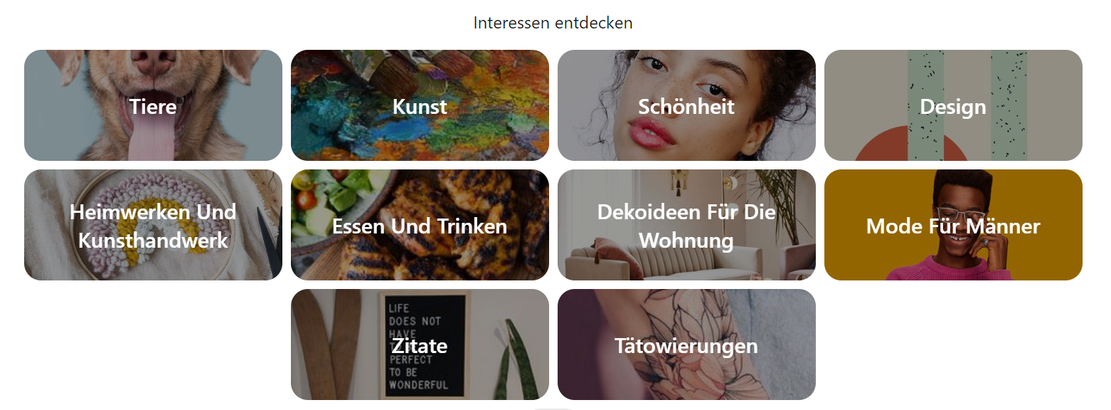 Pinterest Interessen 